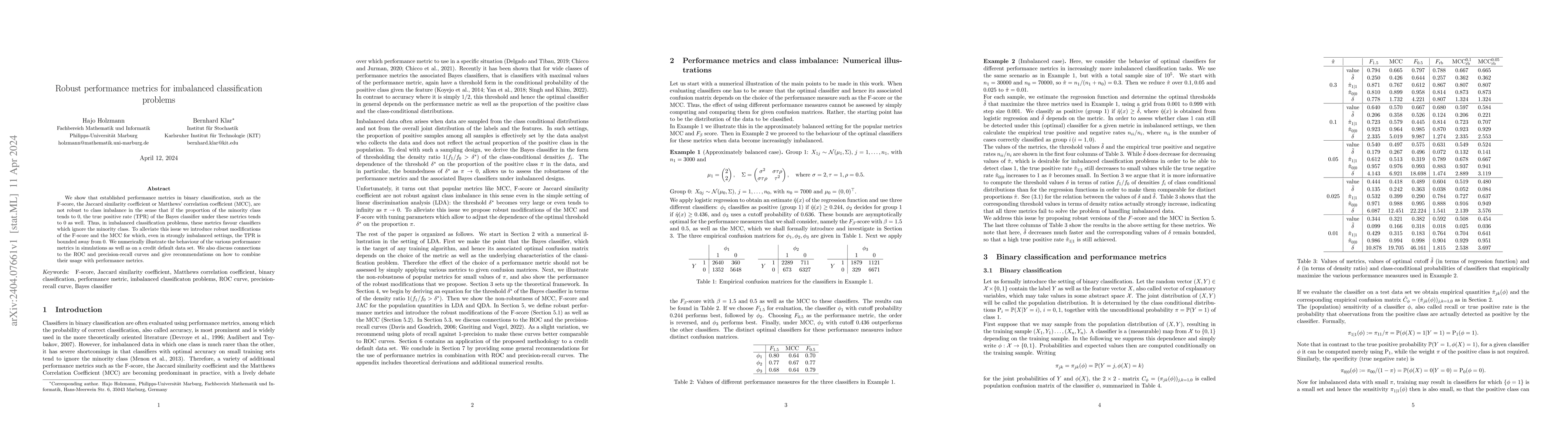 Thumbnail for Robust performance metrics for imbalanced classification problems
