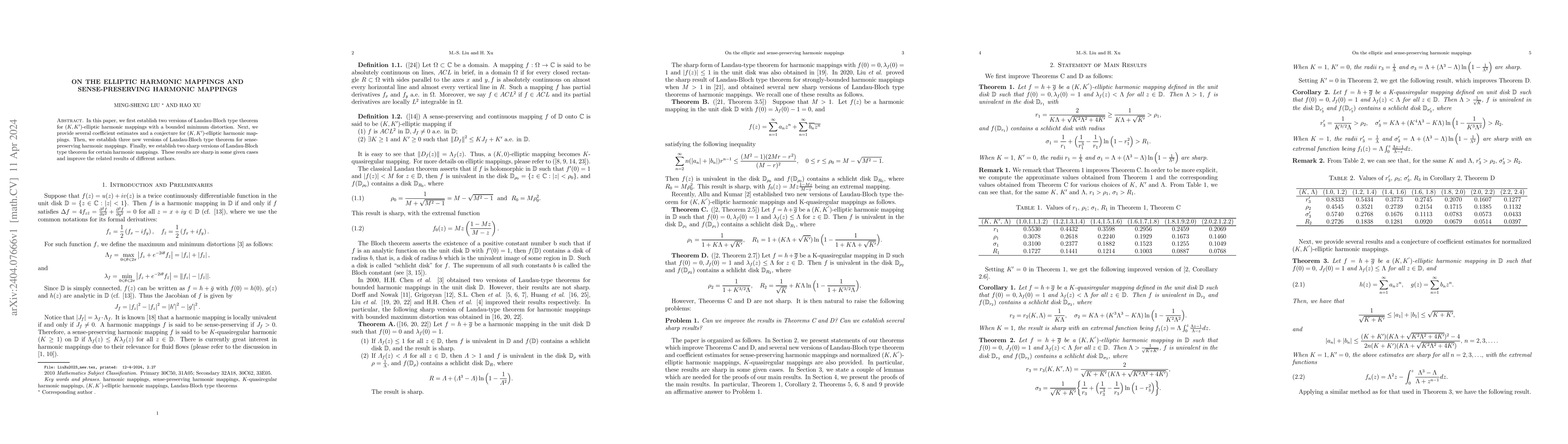Thumbnail for On the elliptic harmonic mappings and sense-preserving harmonic mappings