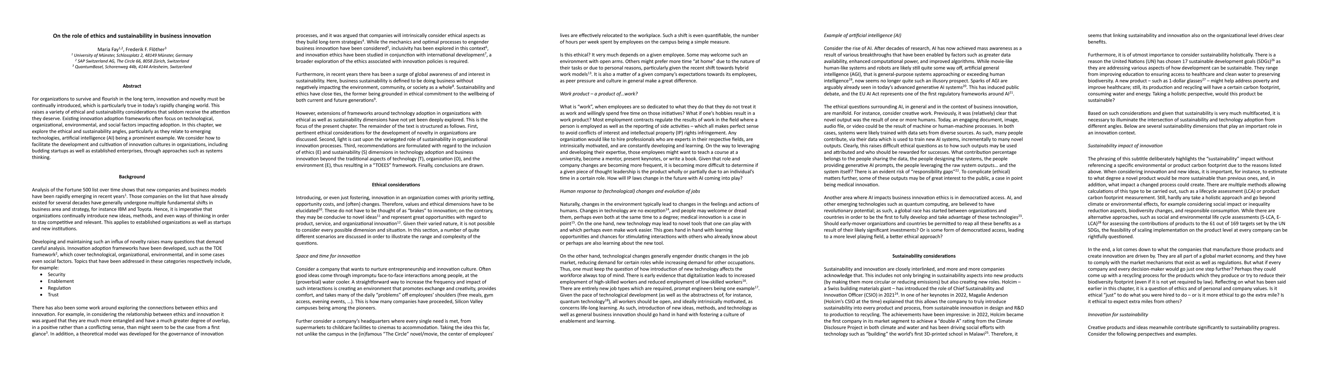 Thumbnail for On the role of ethics and sustainability in business innovation