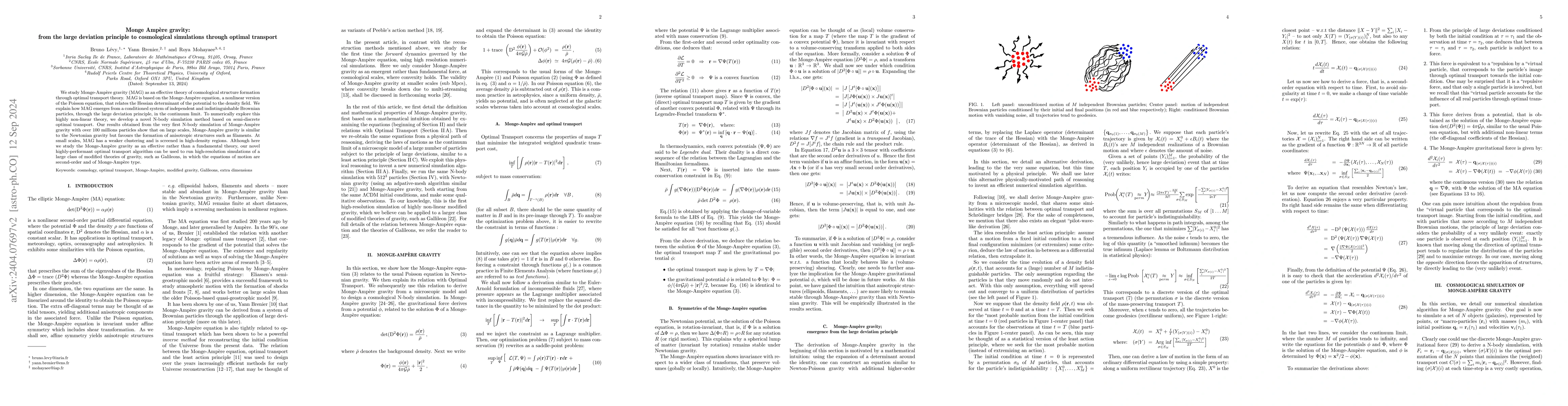 Thumbnail for Monge Amp\`ere gravity: from the large deviation principle to
  cosmological simulations through optimal transport