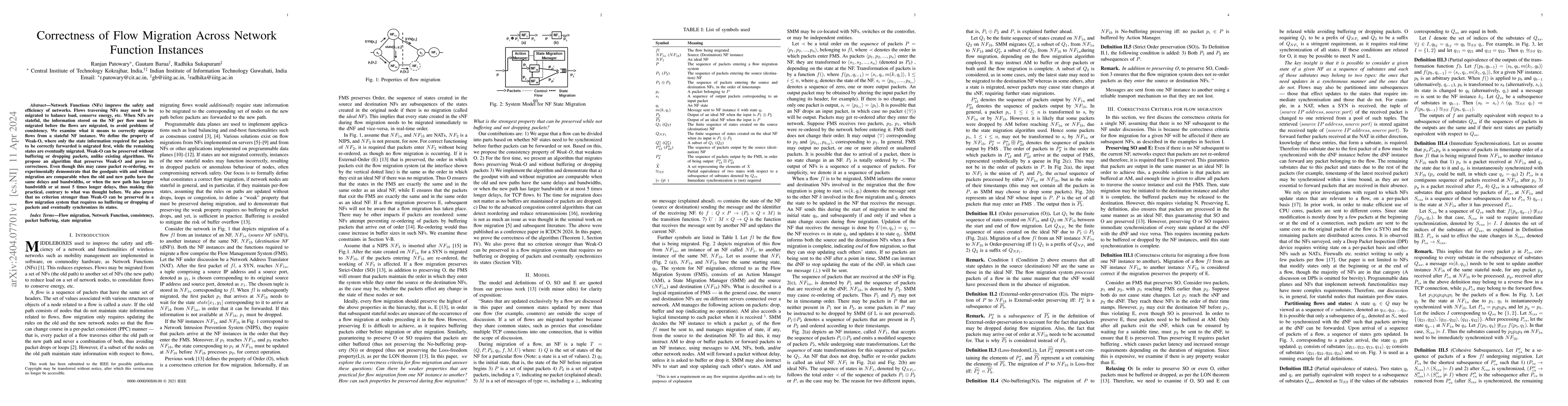 Thumbnail for Correctness of Flow Migration Across Network Function Instances