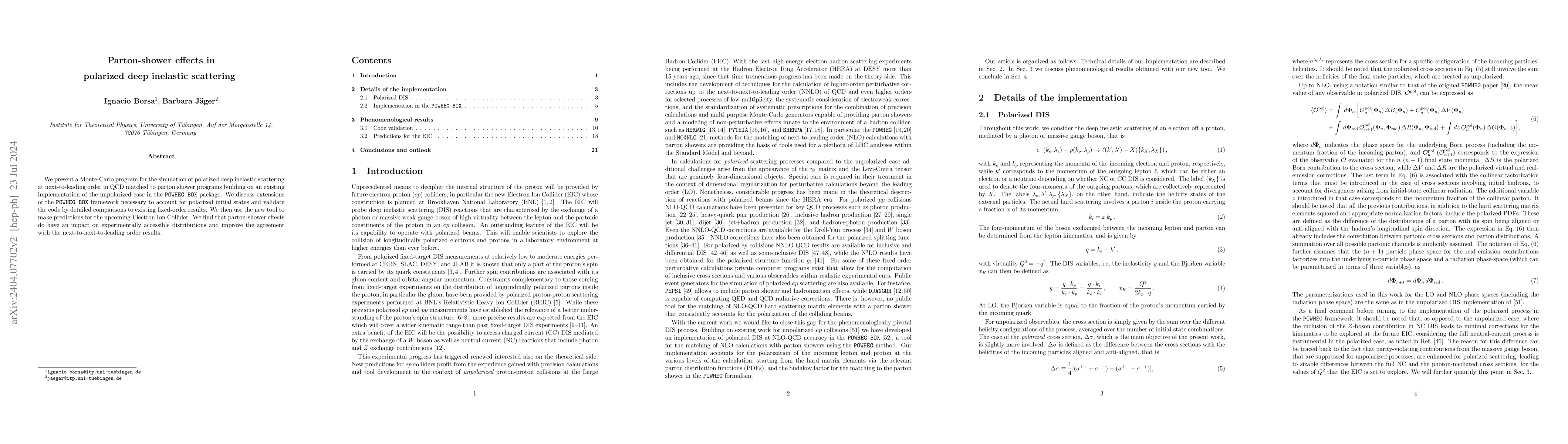 Thumbnail for Parton-shower effects in polarized deep inelastic scattering