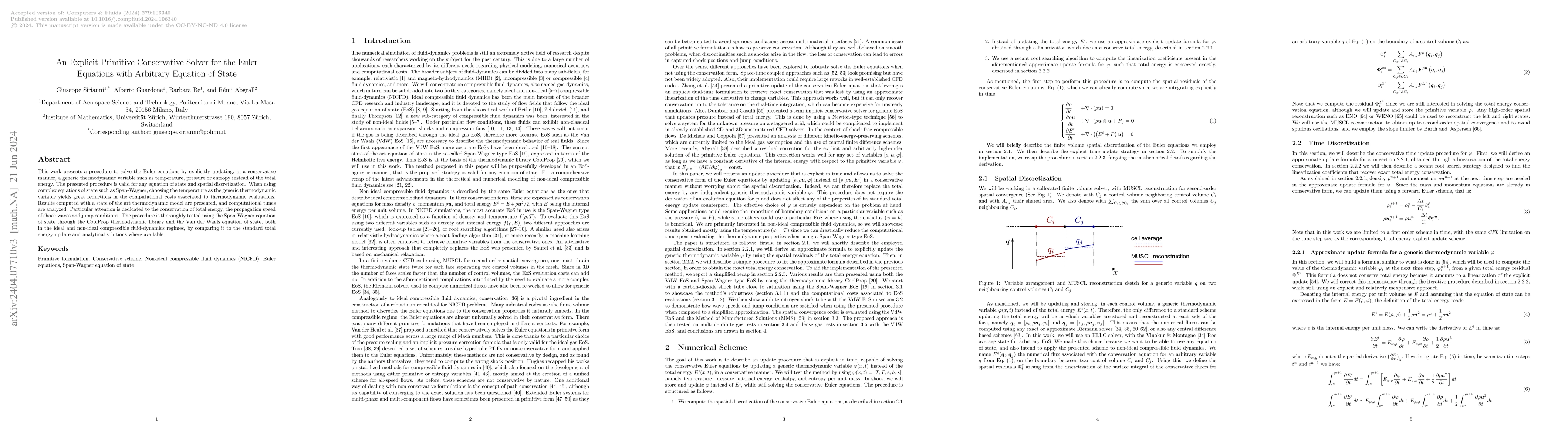 Thumbnail for An Explicit Primitive Conservative Solver for the Euler Equations with
  Arbitrary Equation of State