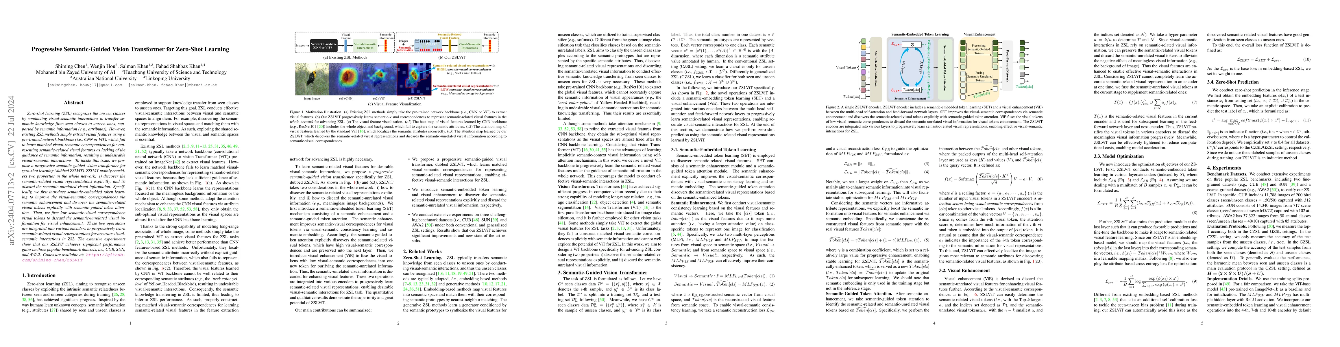 Thumbnail for Progressive Semantic-Guided Vision Transformer for Zero-Shot Learning