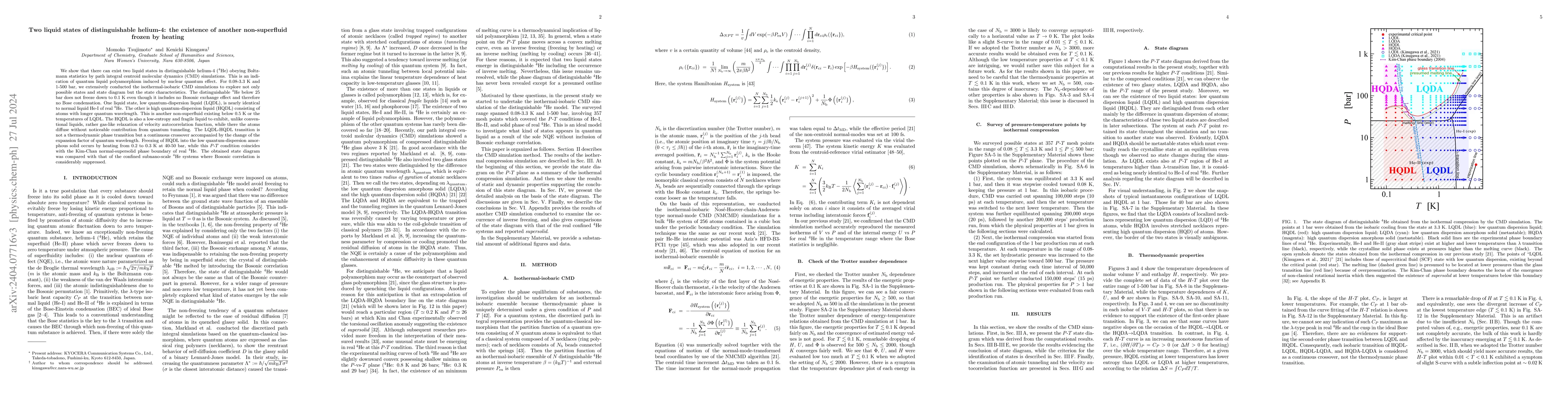 Thumbnail for Two liquid states of distinguishable helium-4: the existence of another
  non-superfluid frozen by heating