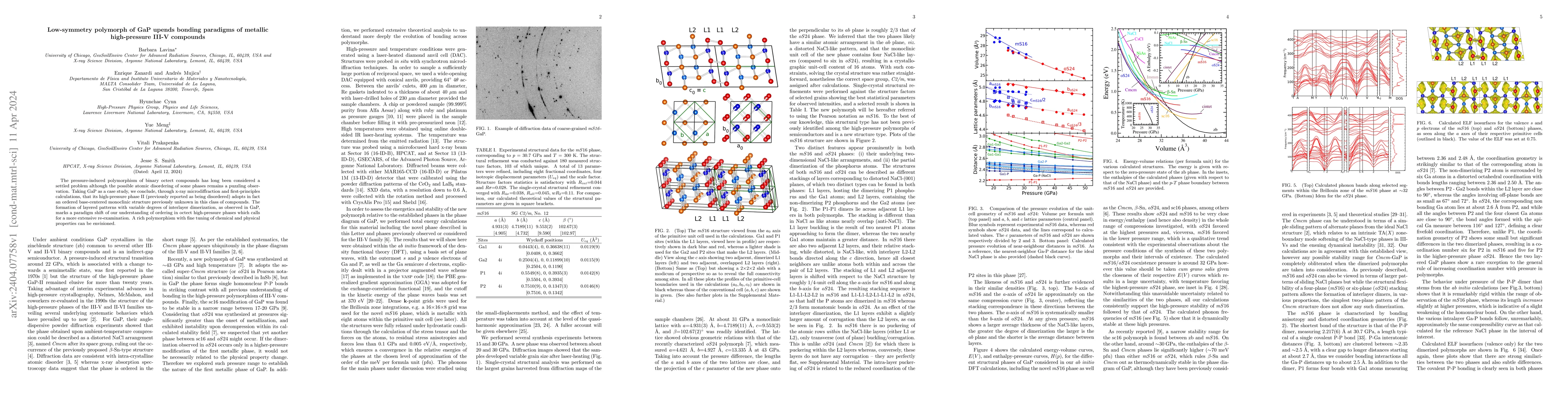 Thumbnail for Low-symmetry polymorph of GaP upends bonding paradigms of metallic
  high-pressure III-V compounds