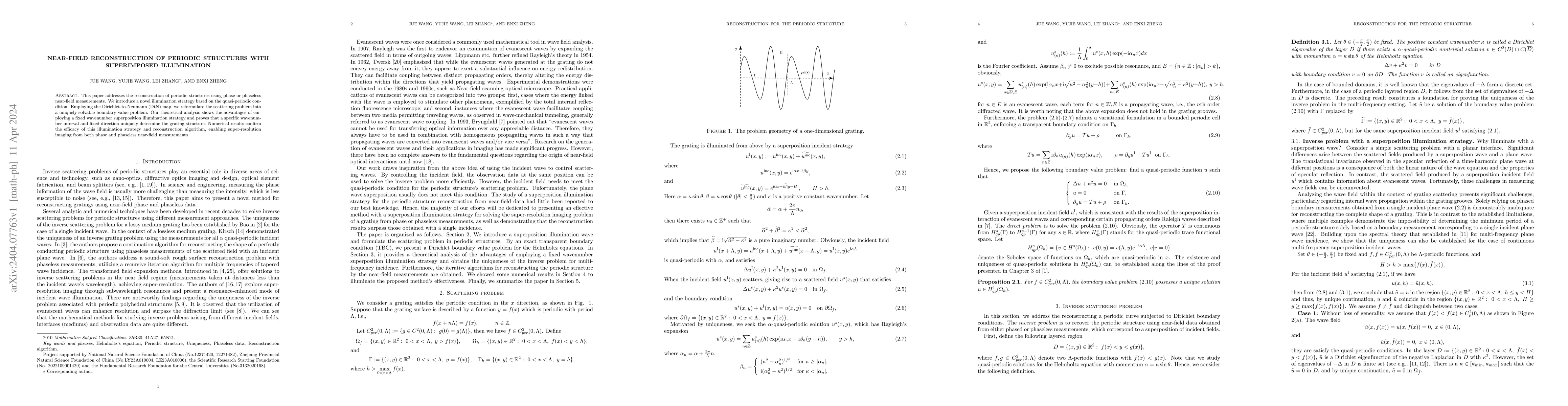 Thumbnail for Near-field reconstruction of periodic structures with superimposed
  illumination
