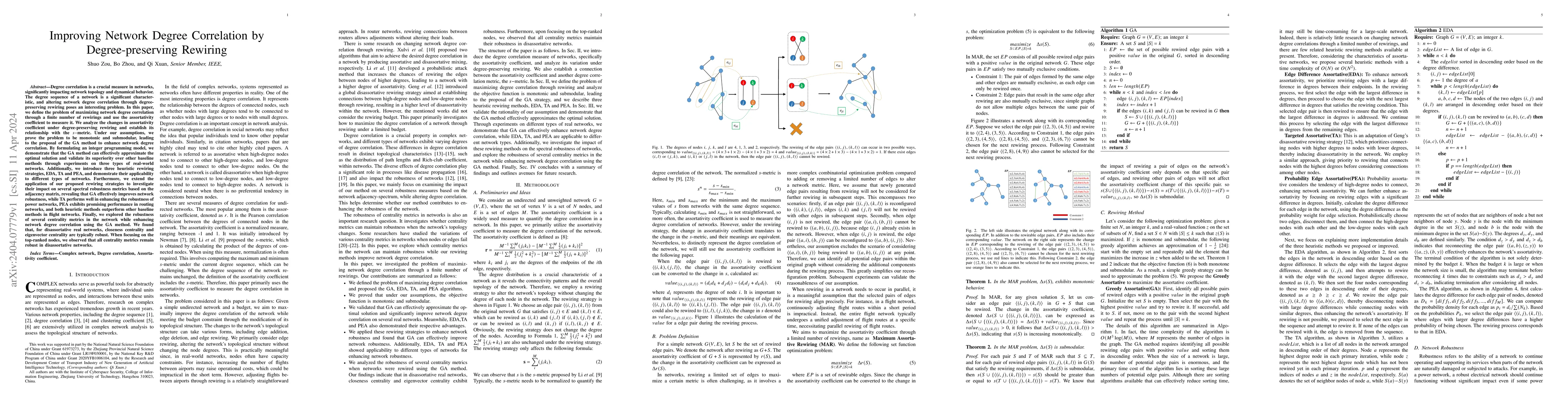 Thumbnail for Improving Network Degree Correlation by Degree-preserving Rewiring