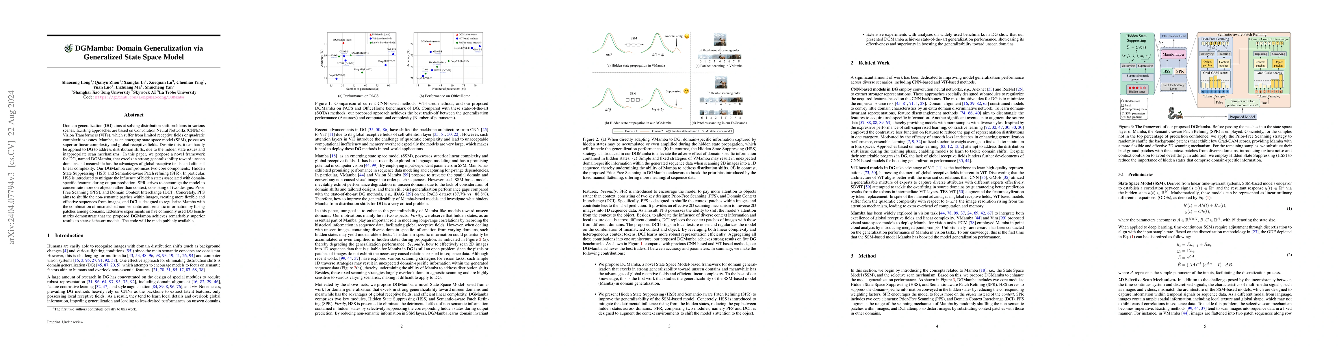 Thumbnail for DGMamba: Domain Generalization via Generalized State Space Model