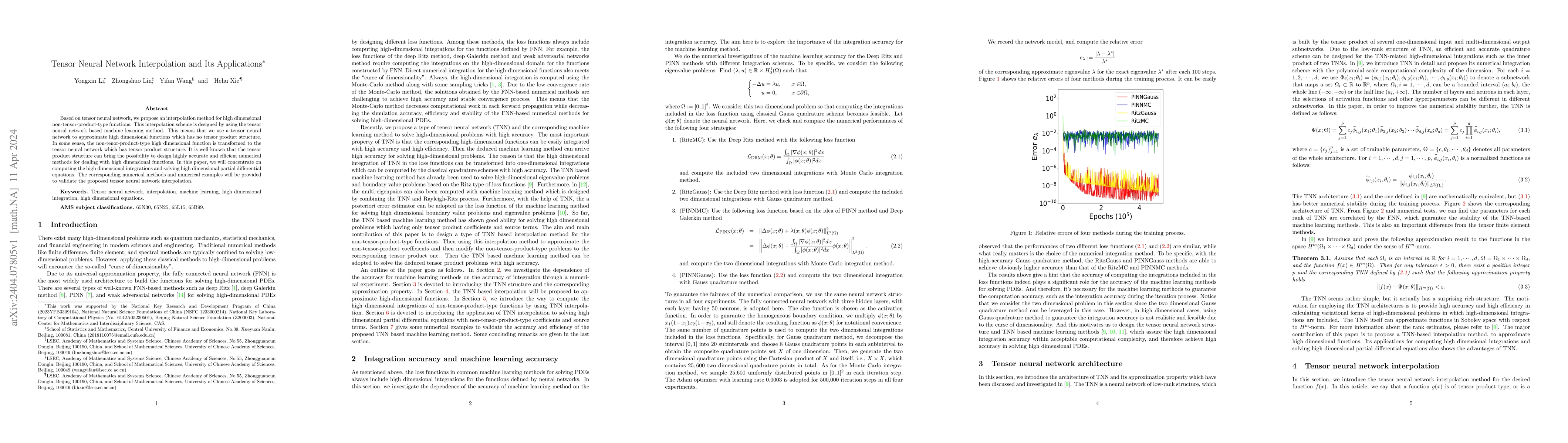Thumbnail for Tensor Neural Network Interpolation and Its Applications