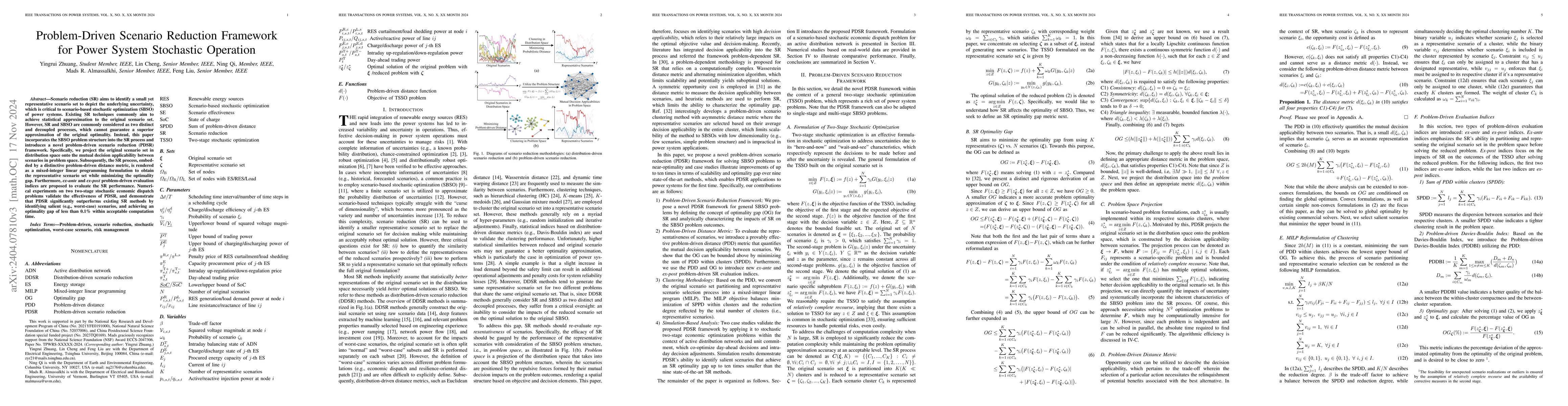 Thumbnail for Problem-Driven Scenario Reduction Framework for Power System Stochastic
  Operation