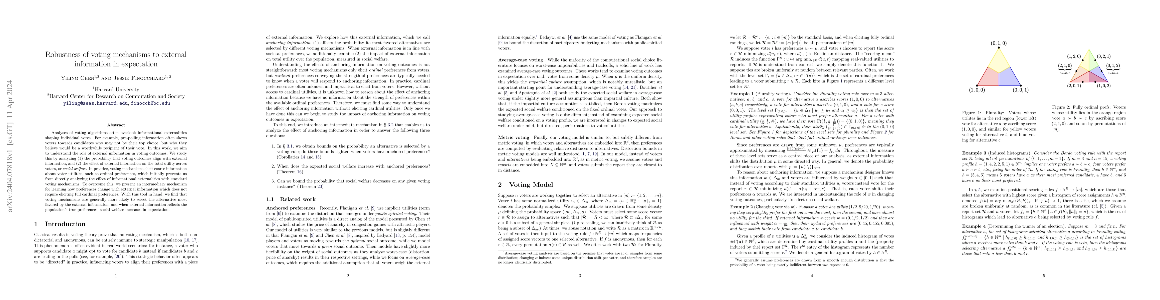 Thumbnail for Robustness of voting mechanisms to external information in expectation