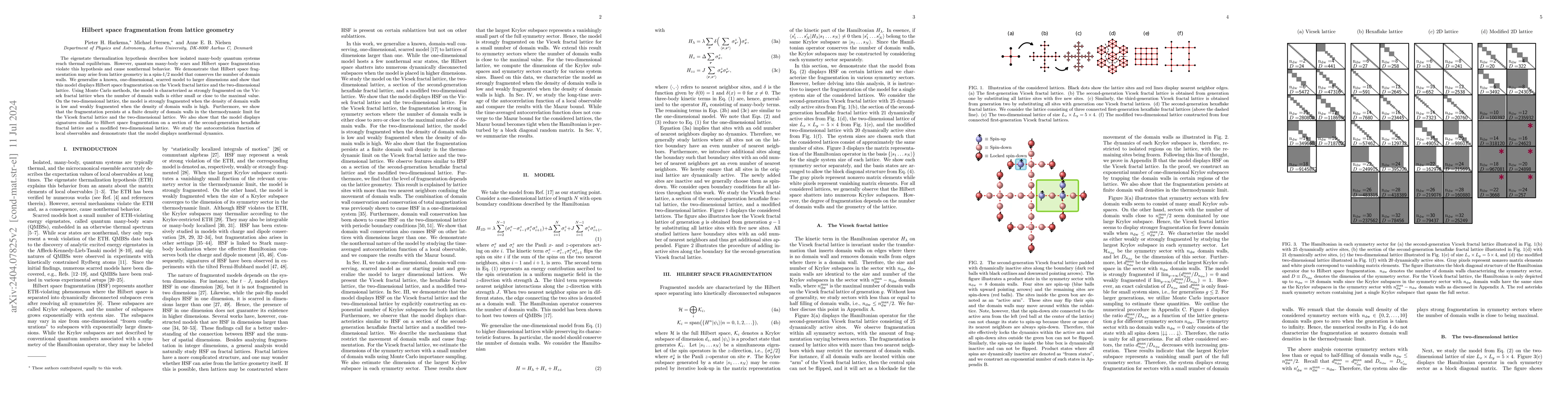 Thumbnail for Hilbert space fragmentation from lattice geometry