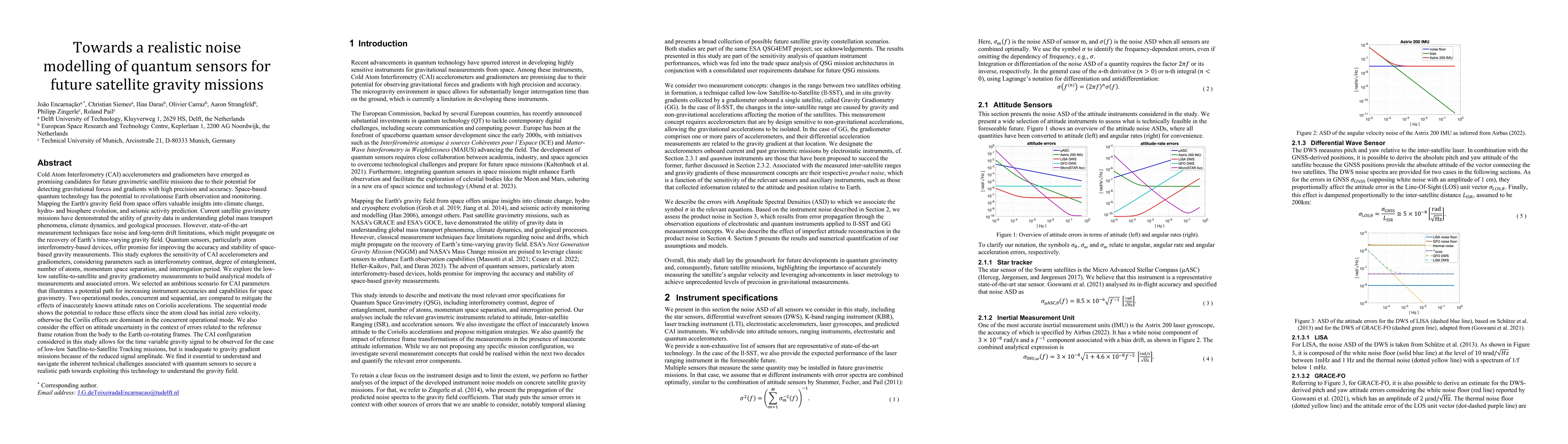 Thumbnail for Towards a realistic noise modelling of quantum sensors for future
  satellite gravity missions