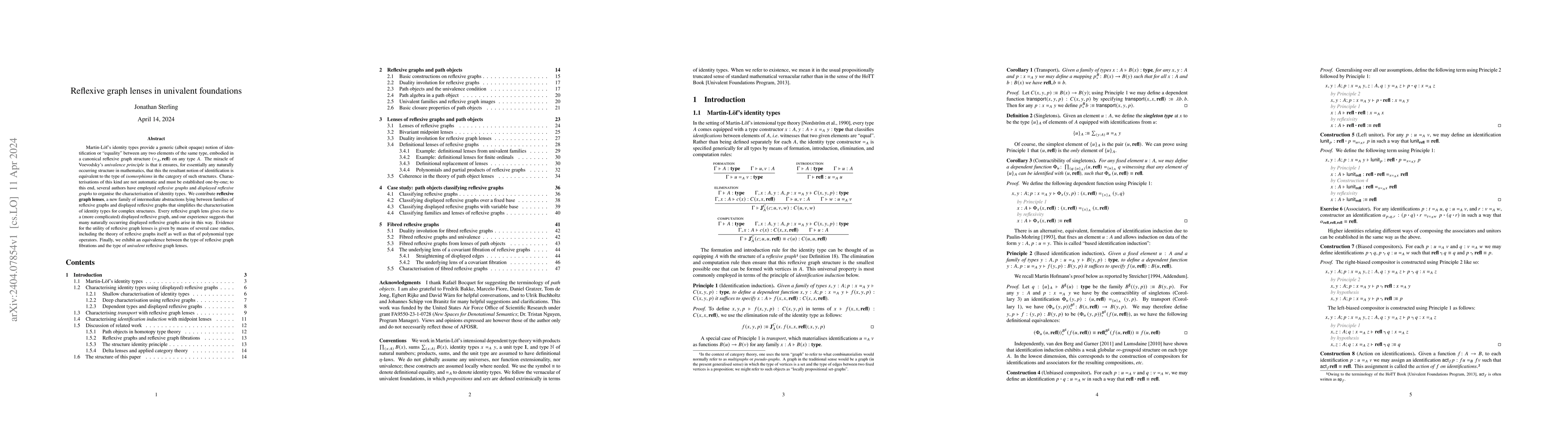 Thumbnail for Reflexive graph lenses in univalent foundations
