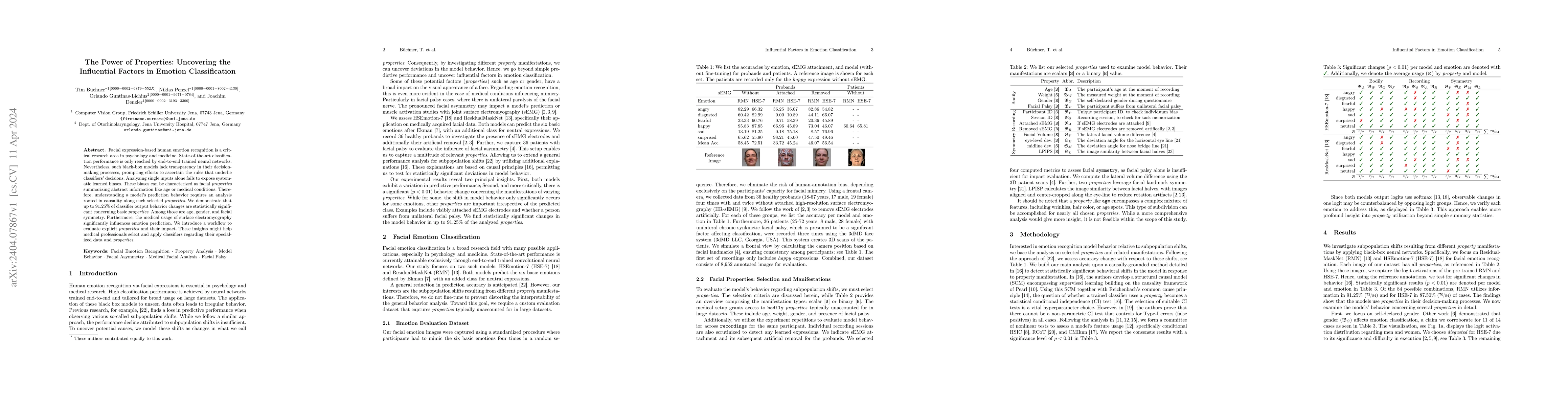Thumbnail for The Power of Properties: Uncovering the Influential Factors in Emotion
  Classification