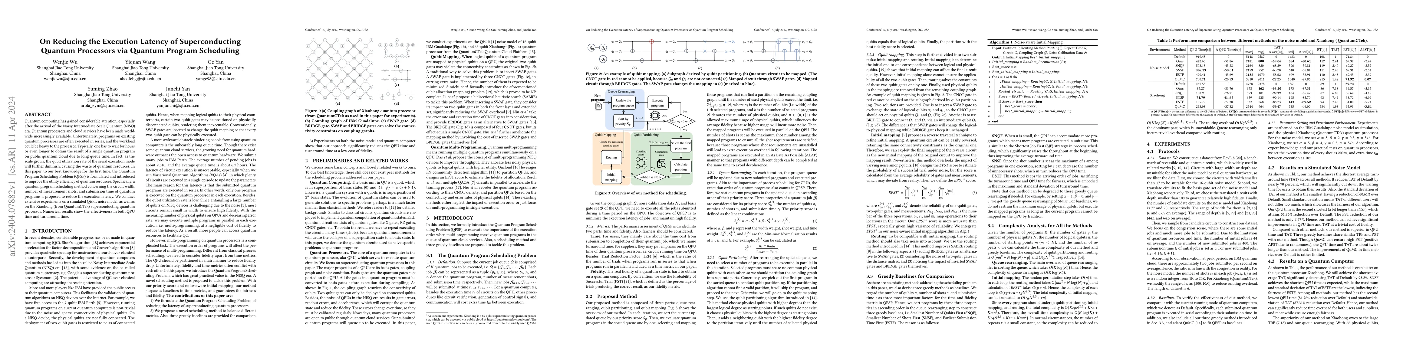 Thumbnail for On Reducing the Execution Latency of Superconducting Quantum Processors
  via Quantum Program Scheduling