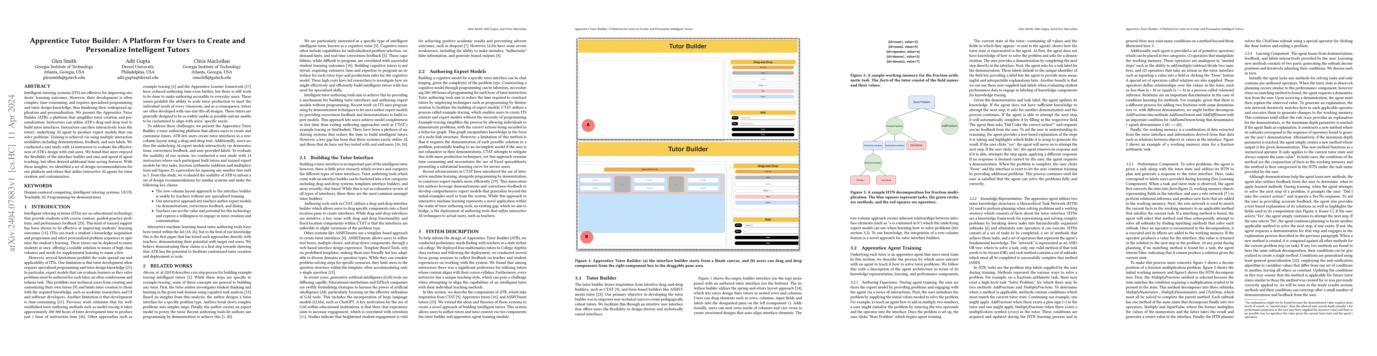 Thumbnail for Apprentice Tutor Builder: A Platform For Users to Create and Personalize
  Intelligent Tutors