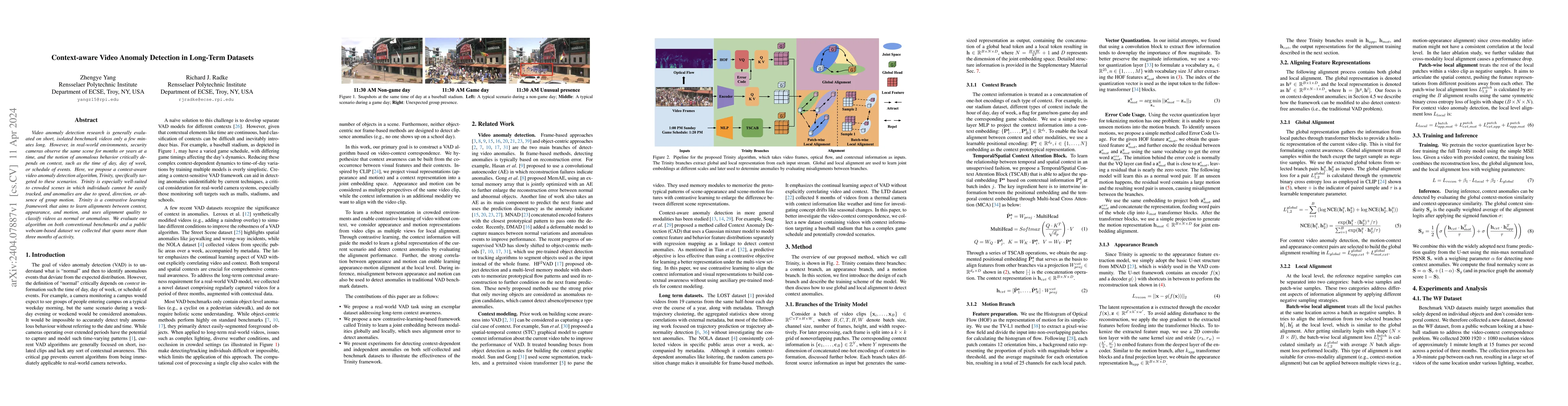 Thumbnail for Context-aware Video Anomaly Detection in Long-Term Datasets