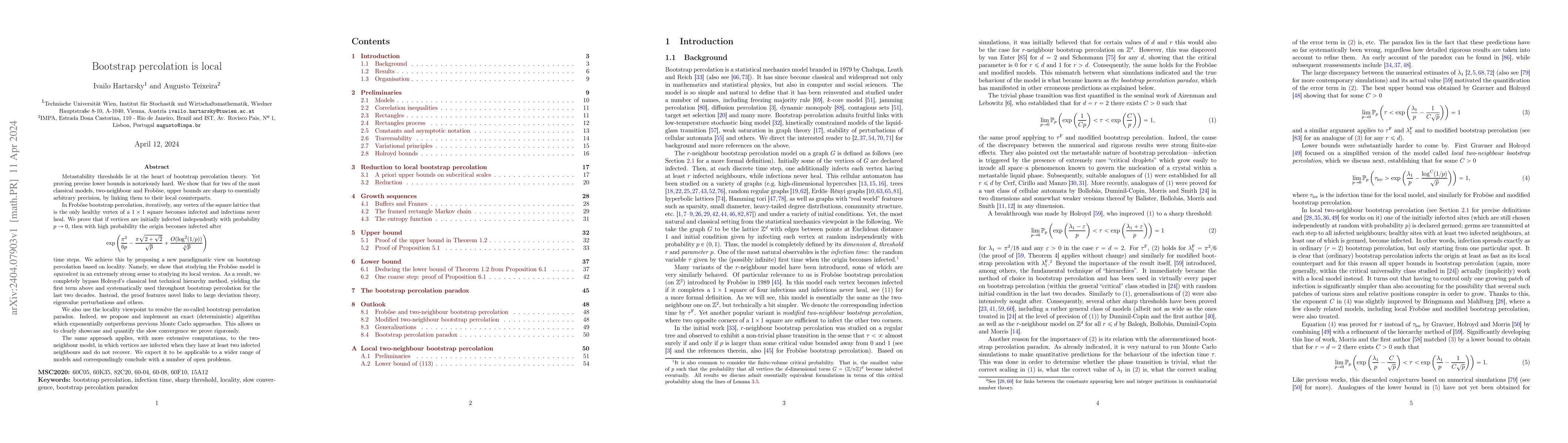 Thumbnail for Bootstrap percolation is local