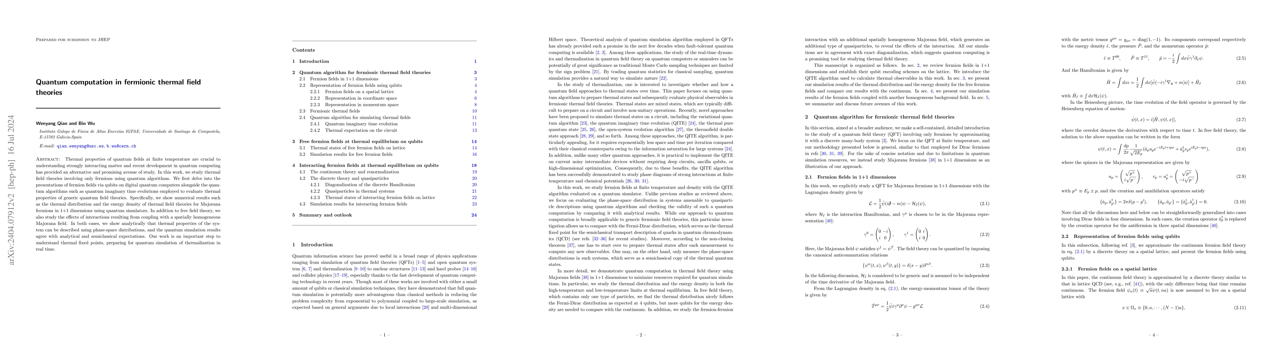 Thumbnail for Quantum computation in fermionic thermal field theories