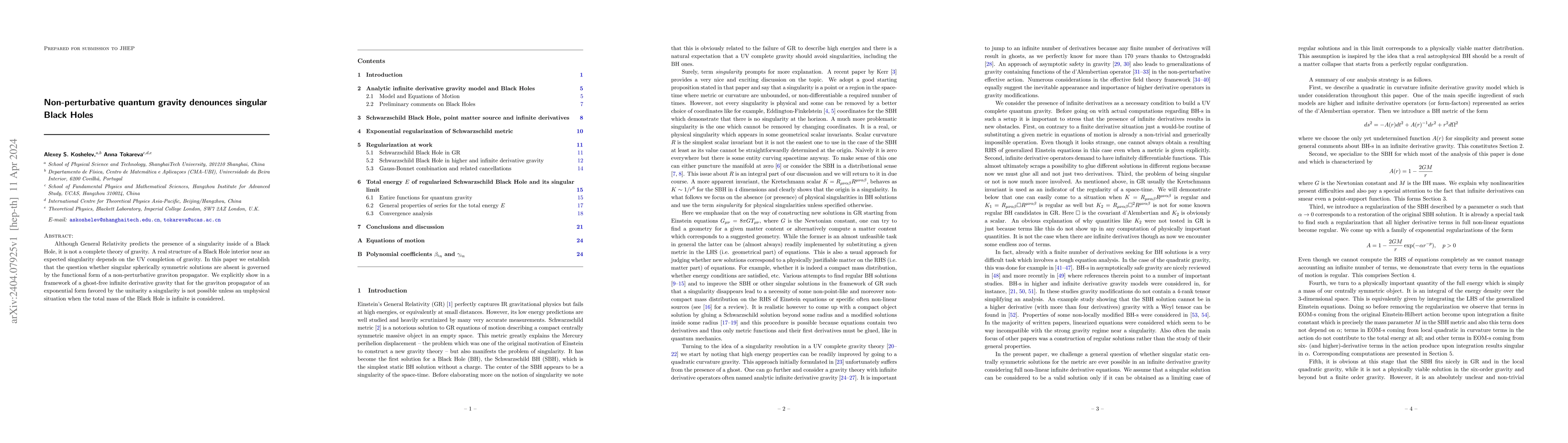 Thumbnail for Non-perturbative quantum gravity denounces singular Black Holes