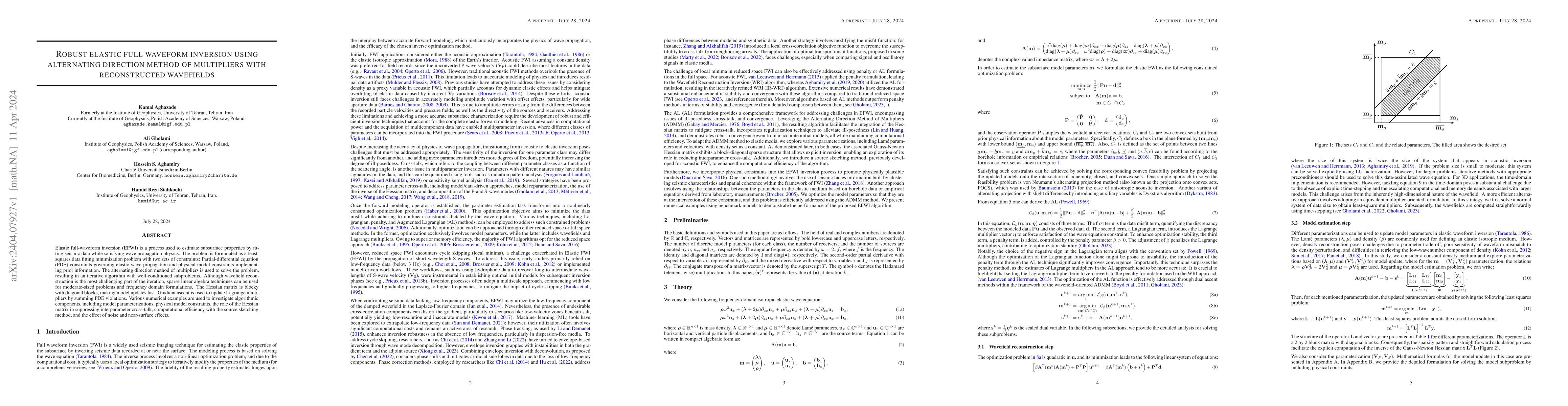 Thumbnail for Robust elastic full-waveform inversion using an alternating direction
  method of multipliers with reconstructed wavefields