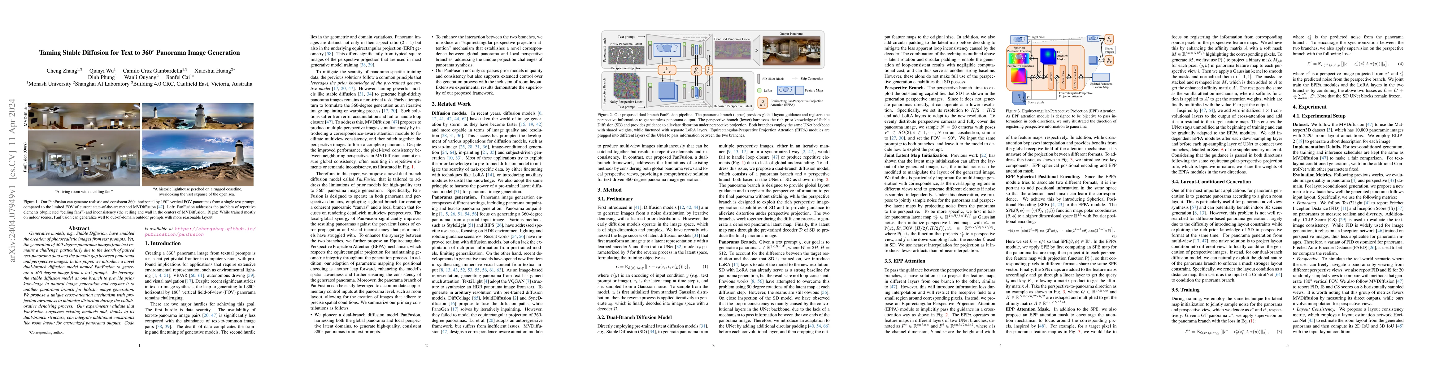 Thumbnail for Taming Stable Diffusion for Text to 360{\deg} Panorama Image Generation