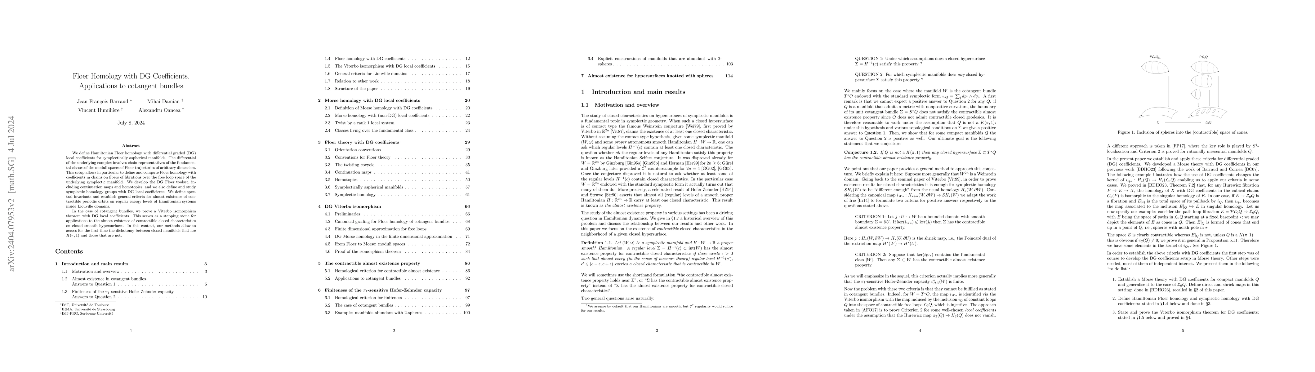 Thumbnail for Floer Homology with DG Coefficients. Applications to cotangent bundles