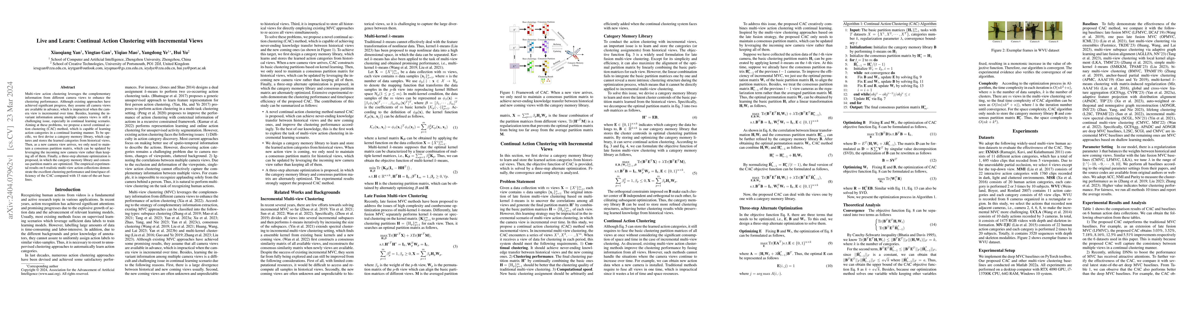 Thumbnail for Live and Learn: Continual Action Clustering with Incremental Views