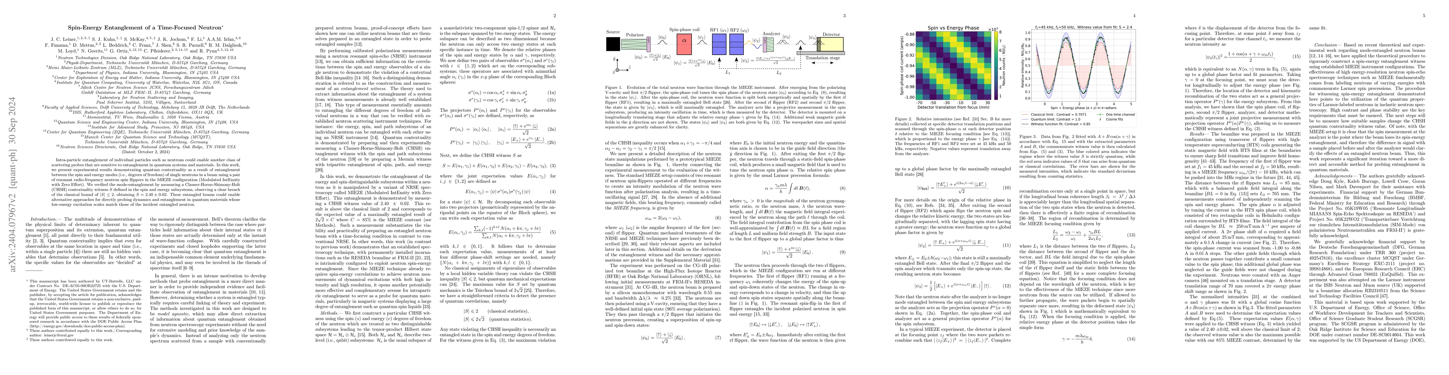 Thumbnail for Spin-Energy Entanglement of a Time-Focused Neutron