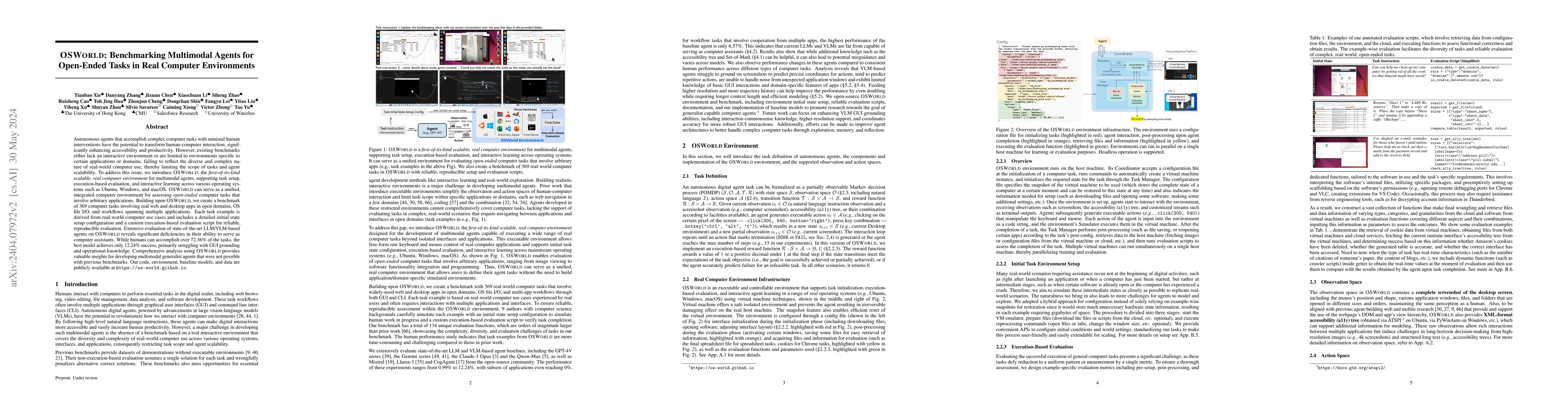 Thumbnail for OSWorld: Benchmarking Multimodal Agents for Open-Ended Tasks in Real
  Computer Environments