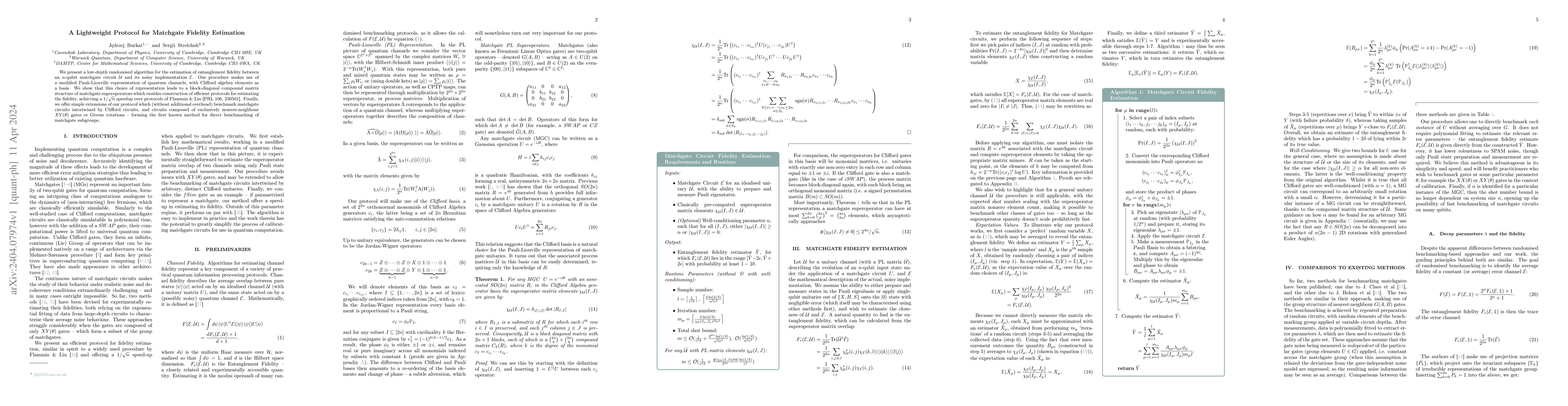 Thumbnail for A Lightweight Protocol for Matchgate Fidelity Estimation