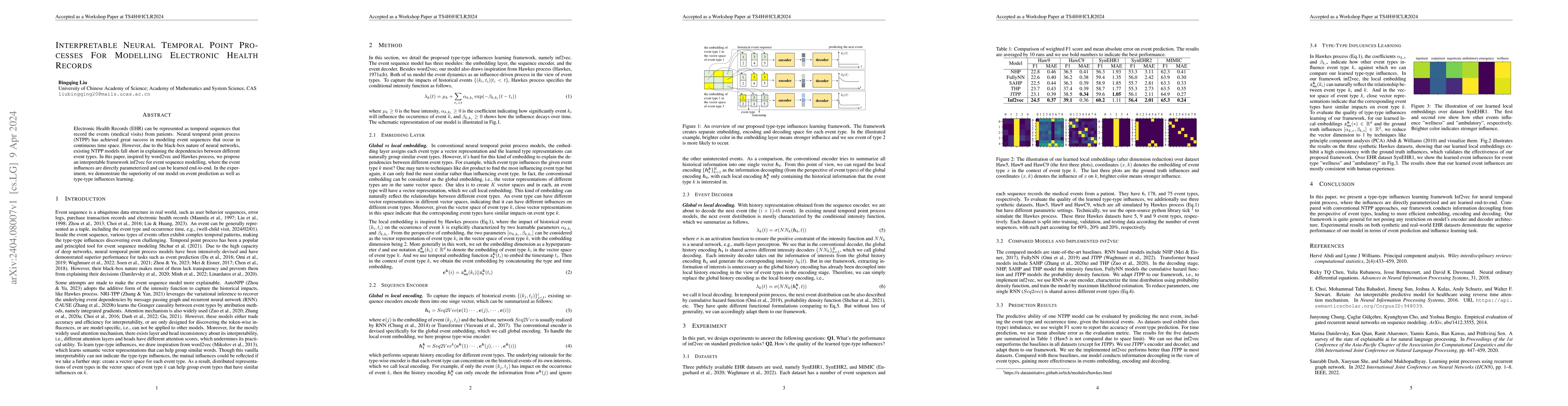 Thumbnail for Interpretable Neural Temporal Point Processes for Modelling Electronic
  Health Records