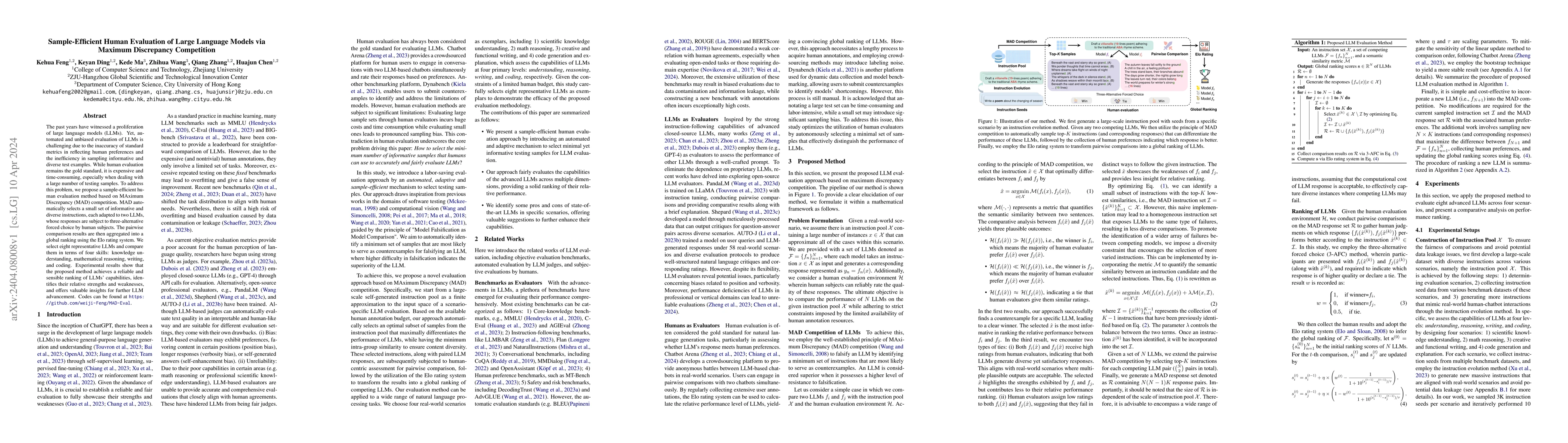 Thumbnail for Sample-Efficient Human Evaluation of Large Language Models via Maximum
  Discrepancy Competition