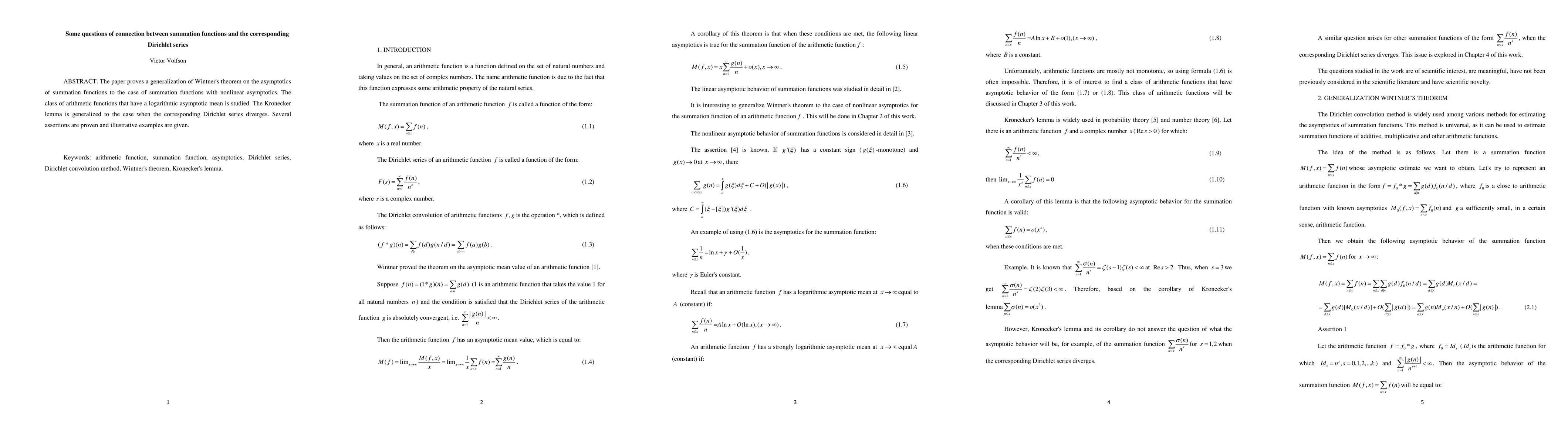 Thumbnail for Some questions of connection between summation functions and the
  corresponding Dirichlet series