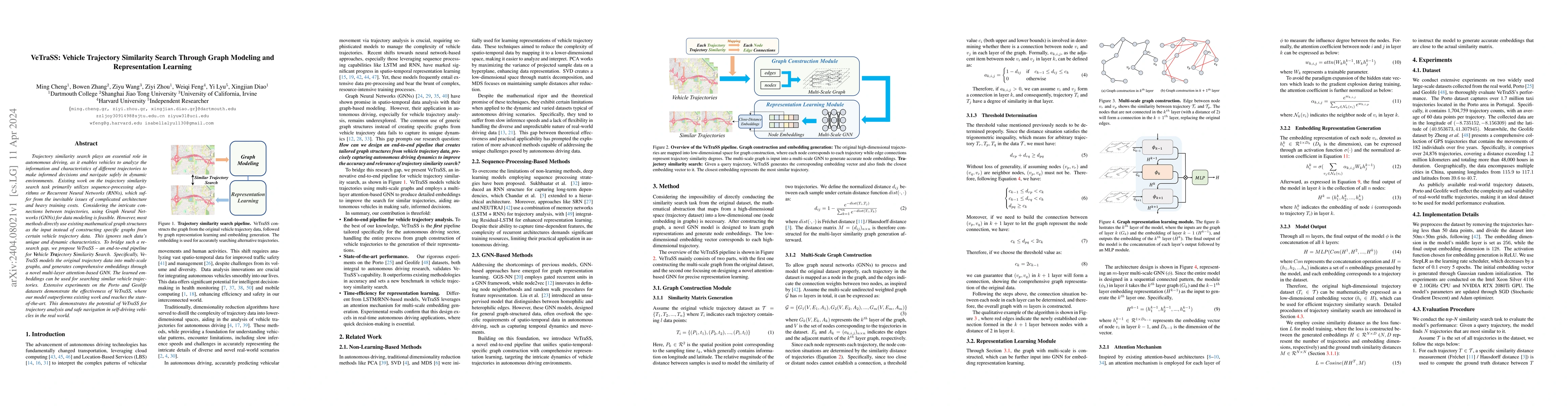 Thumbnail for VeTraSS: Vehicle Trajectory Similarity Search Through Graph Modeling and
  Representation Learning