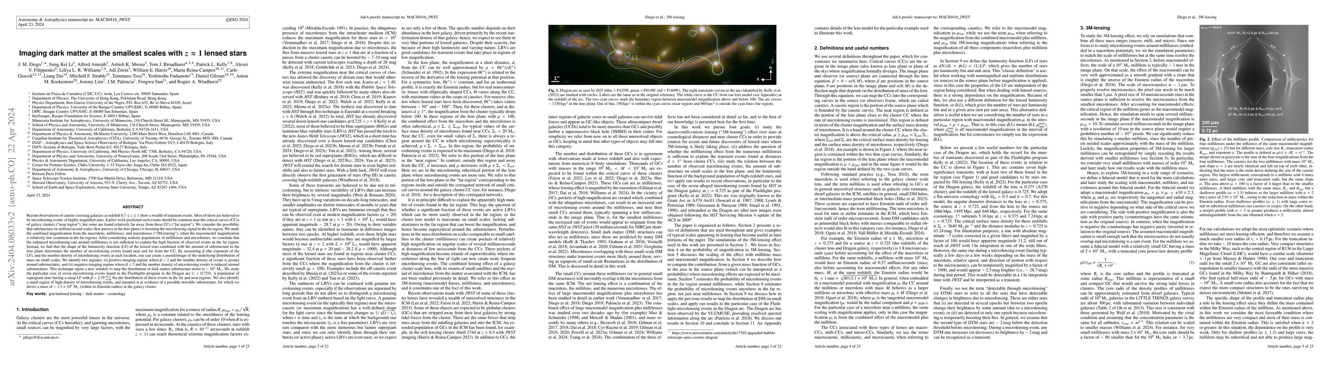 Thumbnail for Imaging dark matter at the smallest scales with $z\approx1$ lensed stars