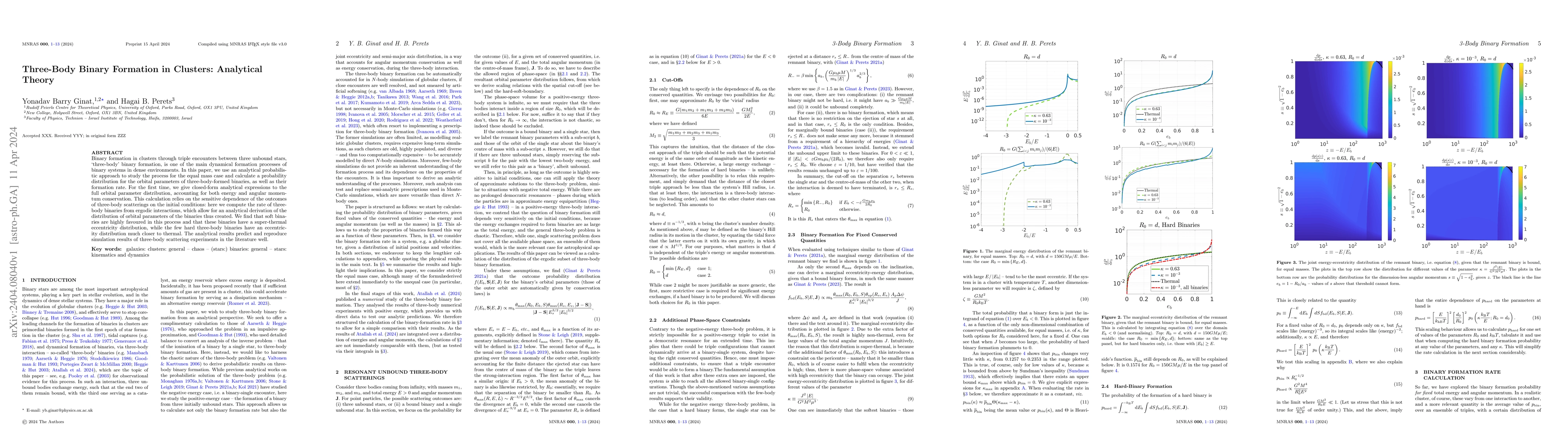 Thumbnail for Three-Body Binary Formation in Clusters: Analytical Theory