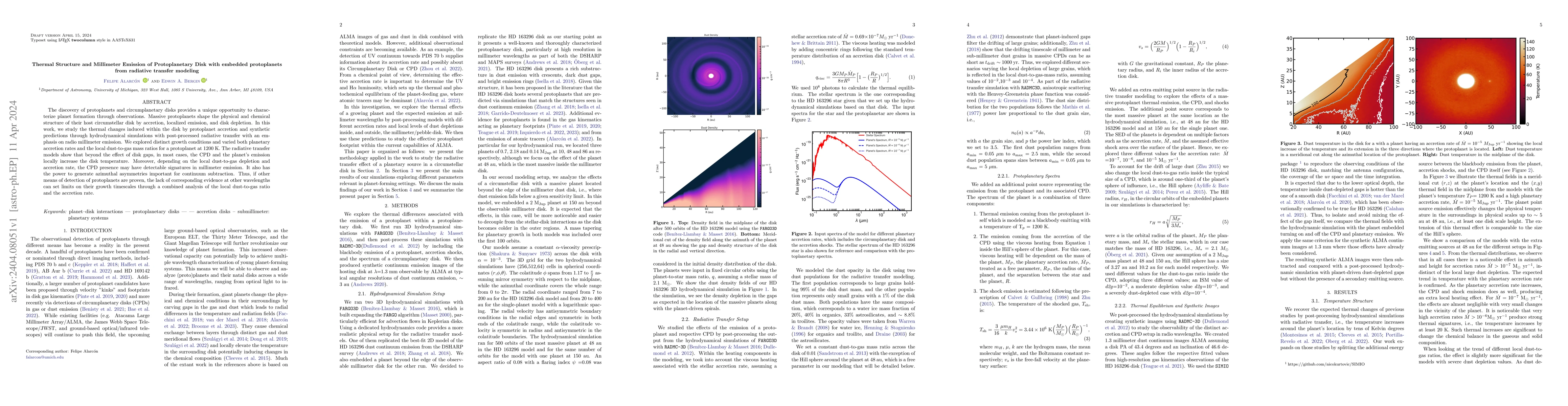 Thumbnail for Thermal Structure and Millimeter Emission of Protoplanetary Disk with
  embedded protoplanets from radiative transfer modeling