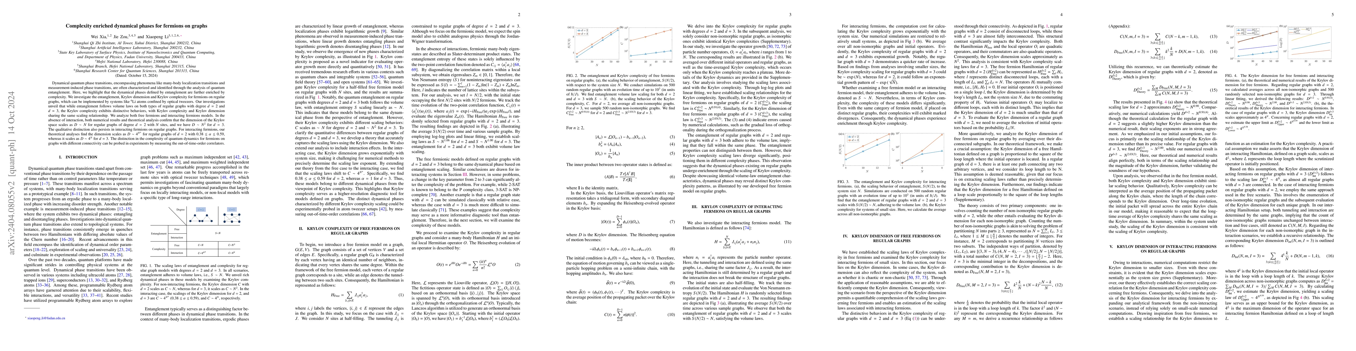 Thumbnail for Complexity enriched dynamical phases for fermions on graphs