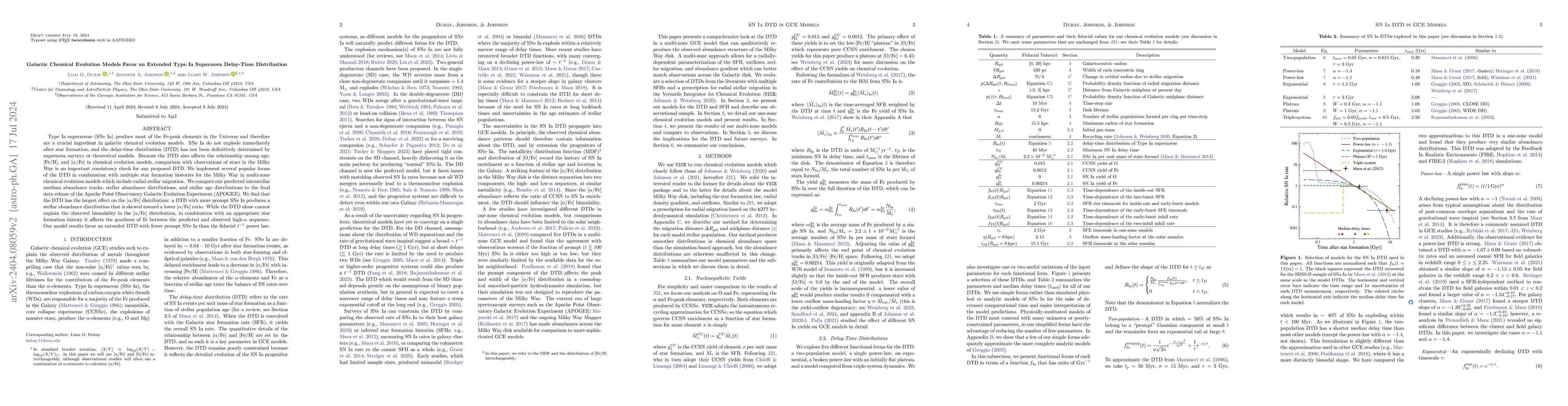 Thumbnail for Galactic Chemical Evolution Models Favor an Extended Type Ia Supernova
  Delay-Time Distribution