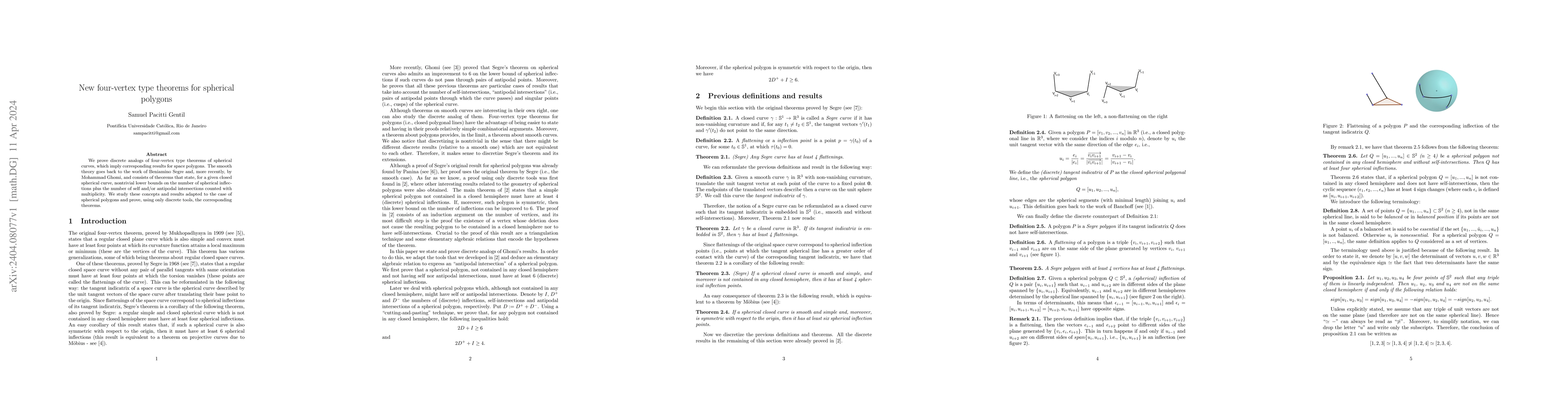 Thumbnail for New four-vertex type theorems for spherical polygons