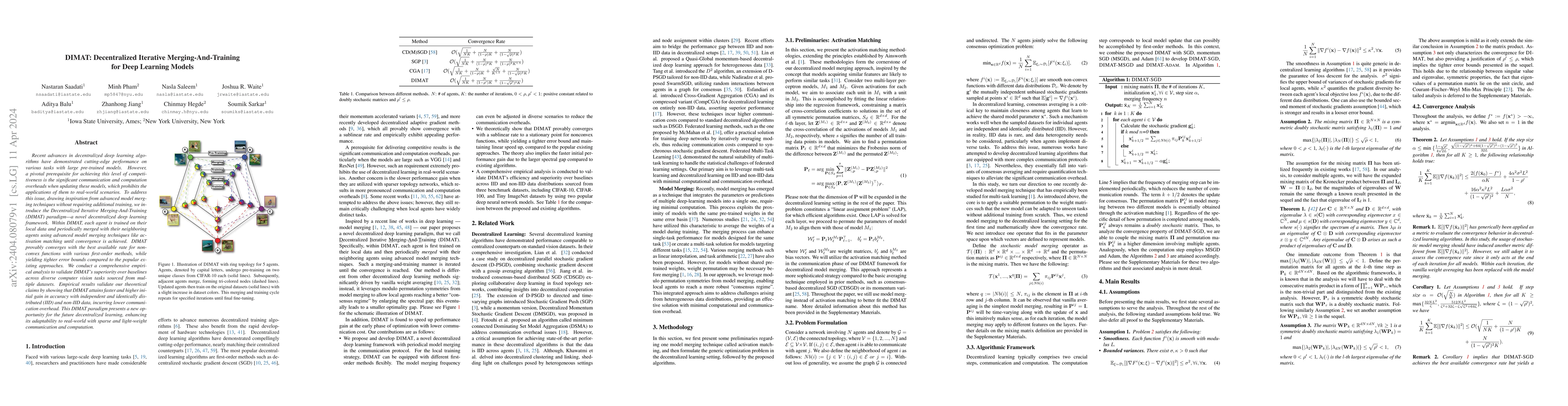 Thumbnail for DIMAT: Decentralized Iterative Merging-And-Training for Deep Learning
  Models