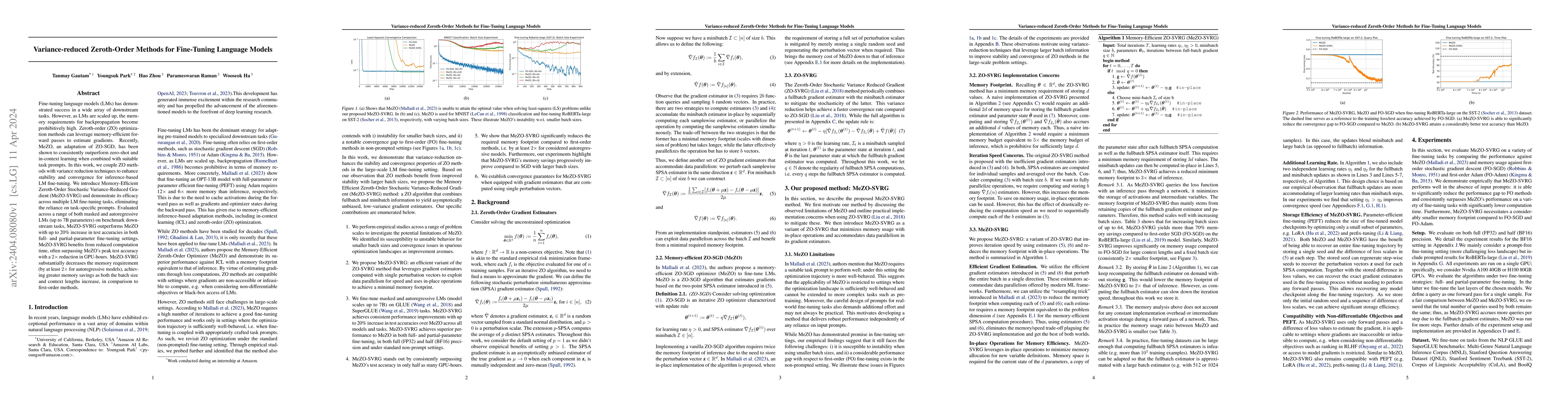 Thumbnail for Variance-reduced Zeroth-Order Methods for Fine-Tuning Language Models