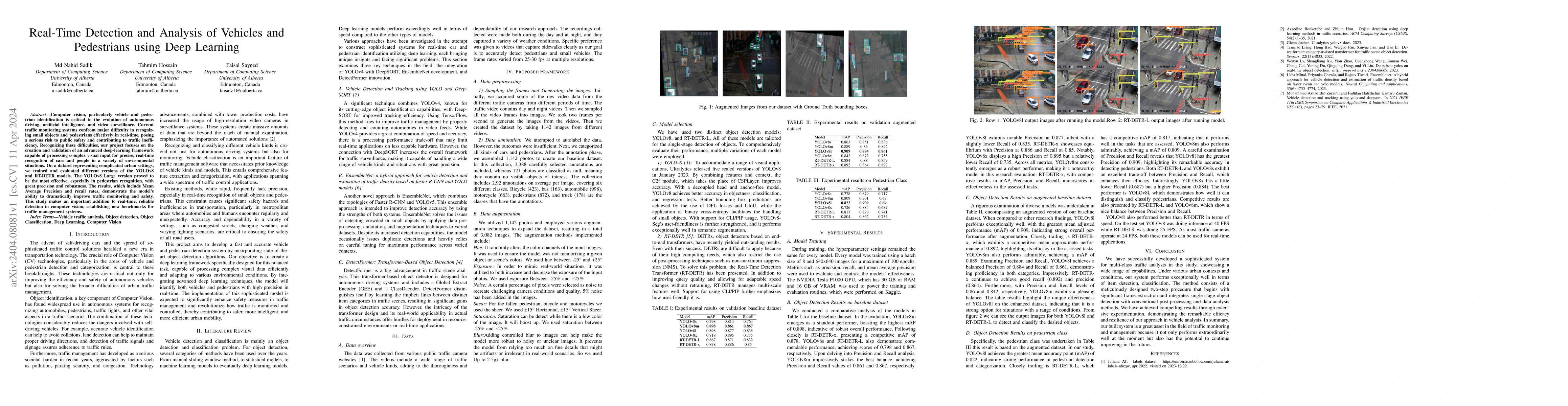 Thumbnail for Real-Time Detection and Analysis of Vehicles and Pedestrians using Deep
  Learning