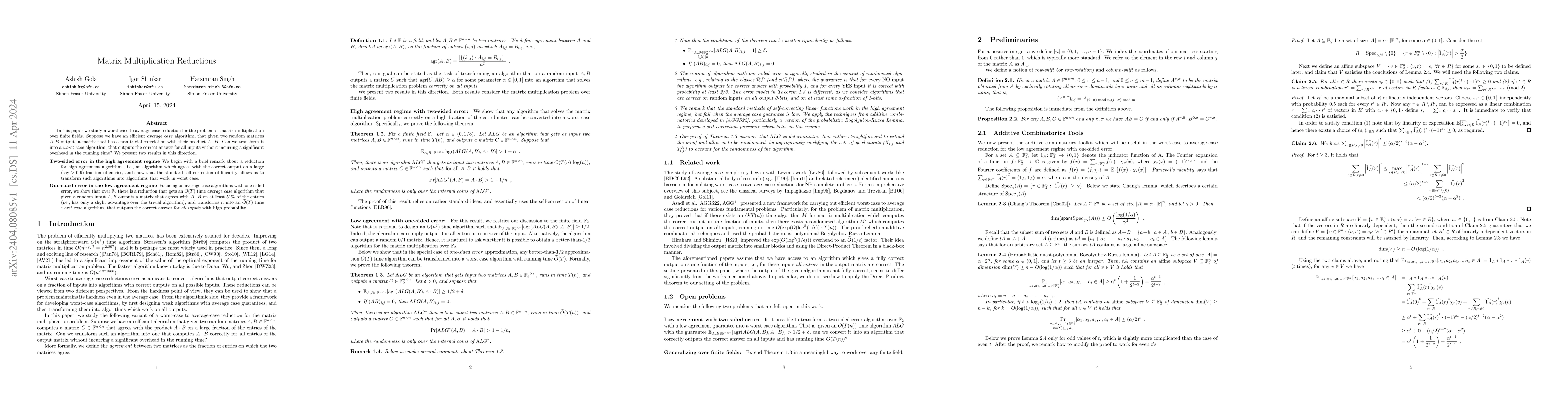 Thumbnail for Matrix Multiplication Reductions