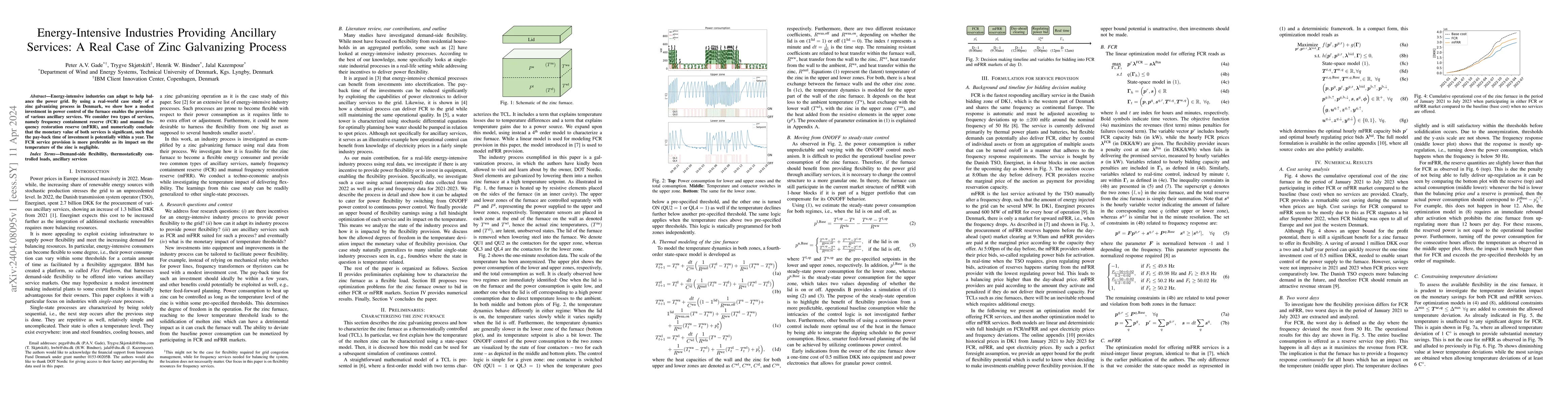 Thumbnail for Energy-Intensive Industries Providing Ancillary Services: A Real Case of
  Zinc Galvanizing Process
