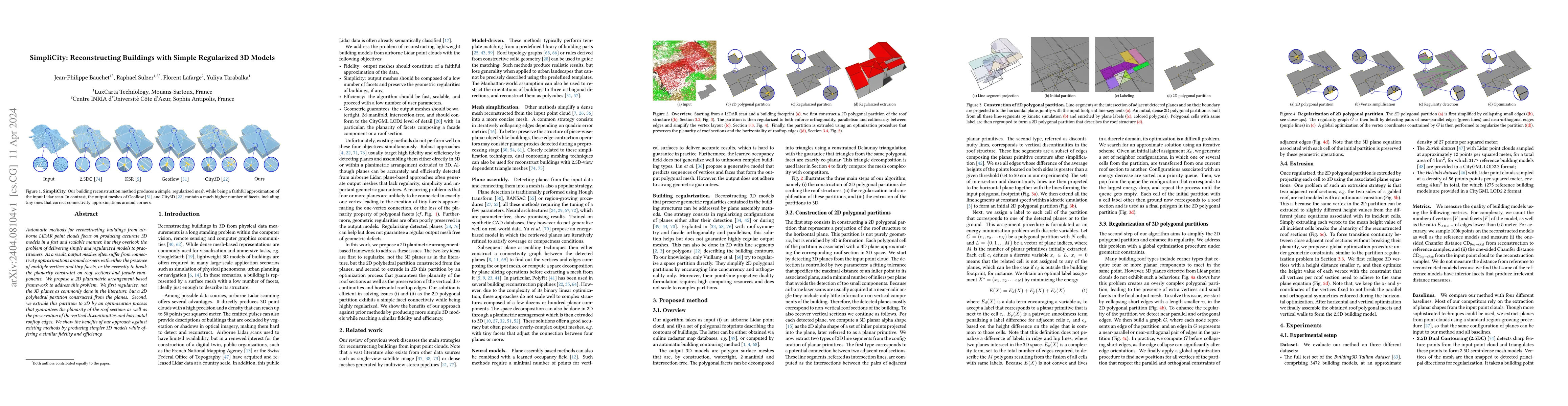 Thumbnail for SimpliCity: Reconstructing Buildings with Simple Regularized 3D Models