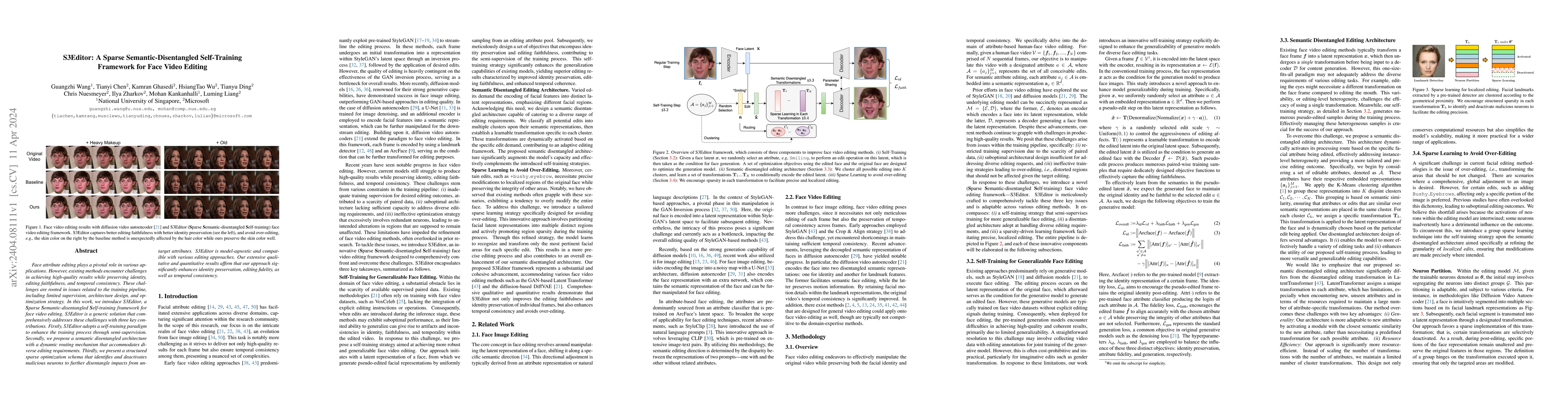 Thumbnail for S3Editor: A Sparse Semantic-Disentangled Self-Training Framework for
  Face Video Editing